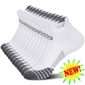 PAPLUS Ankle Compression Socks Low Cut White Men Women NWT